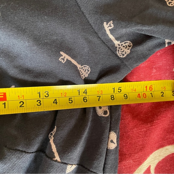 Boden Gray Scoop Neck Long sleeve Dress with Beige Key Print - Picture 8 of 11